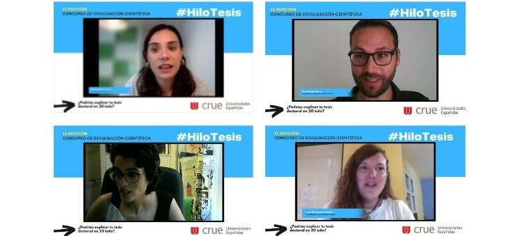 Lara Sanoguera Miralles (Universidad de Valladolid), Daniel Pattier Bocos (Universidad Complutense de Madrid), Elena Cristina Rodríguez Garlito (Universidad de Extremadura) y Maialen Beltran Arreche (Universitat de Girona), han sido los ganadores de la segunda edición de concurso «Tu Tesis Doctoral en un Hilo de Twitter: #HiloTesis».